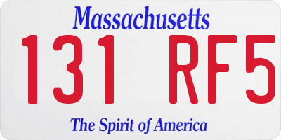 MA license plate 131RF5