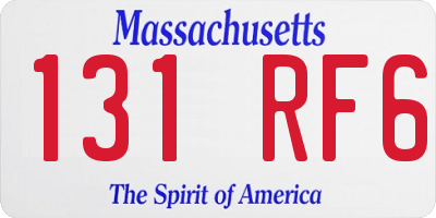MA license plate 131RF6