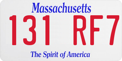 MA license plate 131RF7