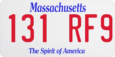 MA license plate 131RF9