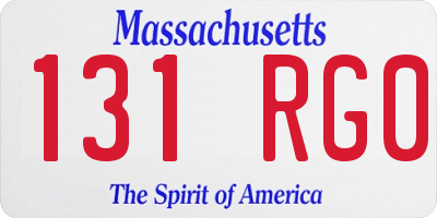 MA license plate 131RG0