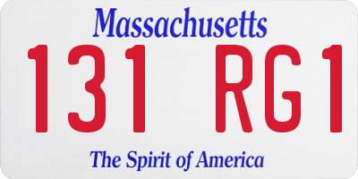 MA license plate 131RG1