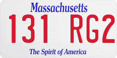 MA license plate 131RG2