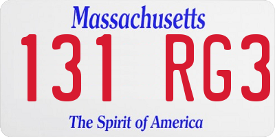 MA license plate 131RG3