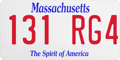 MA license plate 131RG4
