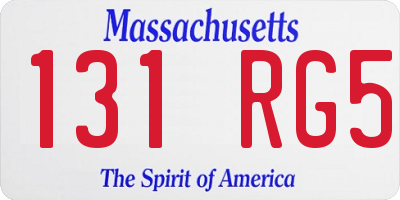 MA license plate 131RG5