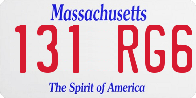 MA license plate 131RG6