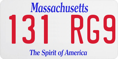 MA license plate 131RG9