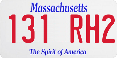 MA license plate 131RH2