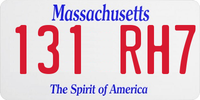 MA license plate 131RH7