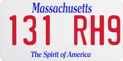 MA license plate 131RH9