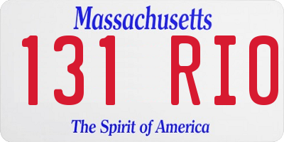 MA license plate 131RI0