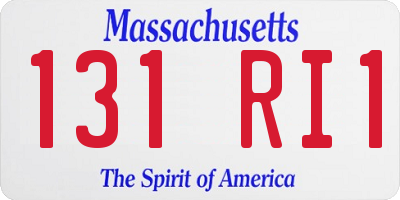 MA license plate 131RI1