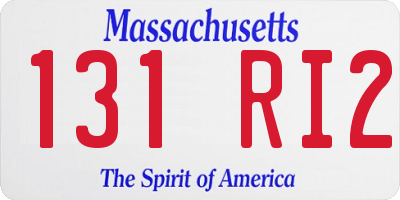 MA license plate 131RI2