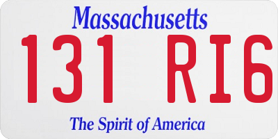 MA license plate 131RI6