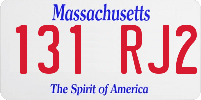 MA license plate 131RJ2