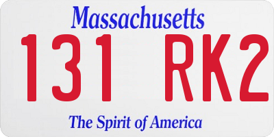 MA license plate 131RK2