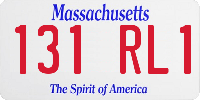 MA license plate 131RL1