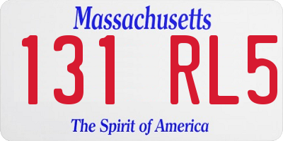 MA license plate 131RL5