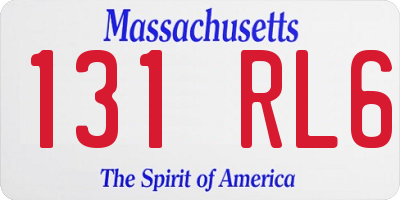 MA license plate 131RL6