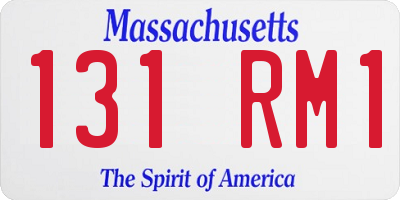 MA license plate 131RM1