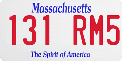 MA license plate 131RM5