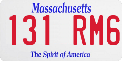 MA license plate 131RM6