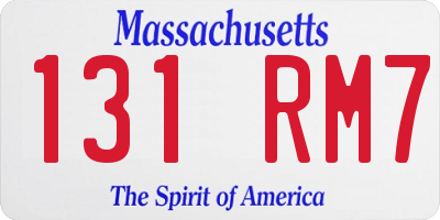 MA license plate 131RM7