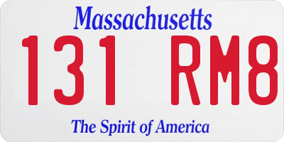 MA license plate 131RM8