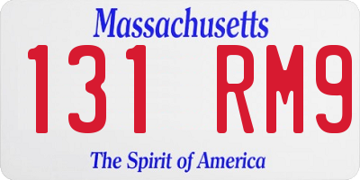 MA license plate 131RM9