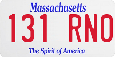 MA license plate 131RN0