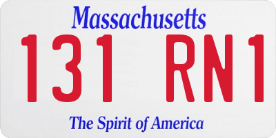 MA license plate 131RN1