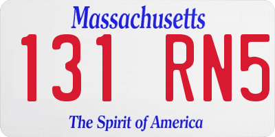 MA license plate 131RN5