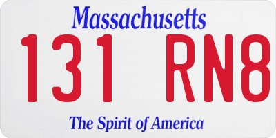 MA license plate 131RN8