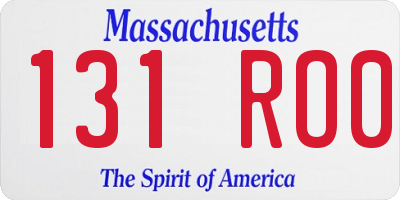 MA license plate 131RO0