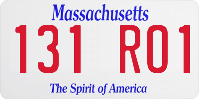 MA license plate 131RO1