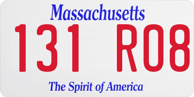 MA license plate 131RO8