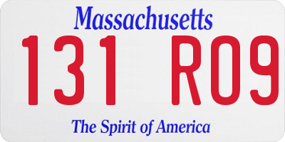 MA license plate 131RO9