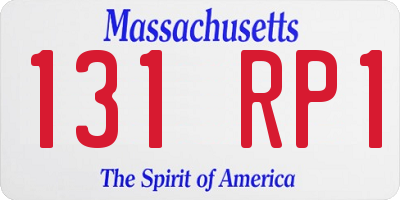 MA license plate 131RP1