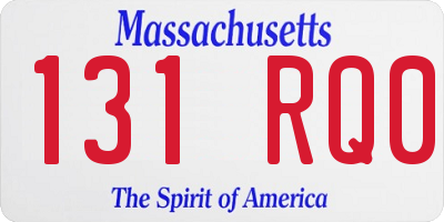 MA license plate 131RQ0