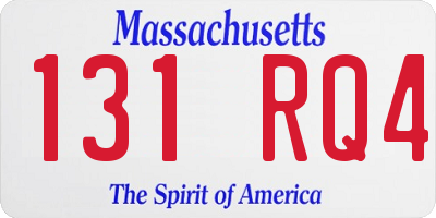 MA license plate 131RQ4