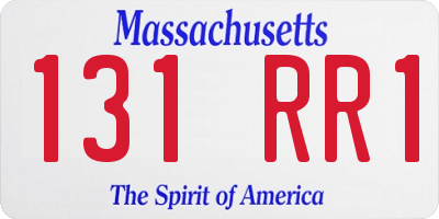 MA license plate 131RR1