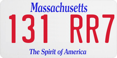 MA license plate 131RR7