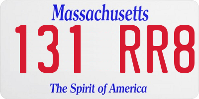 MA license plate 131RR8