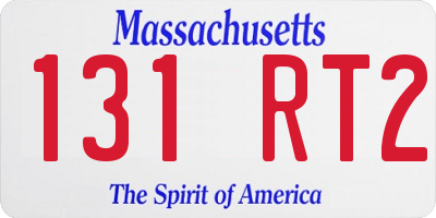 MA license plate 131RT2