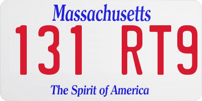 MA license plate 131RT9