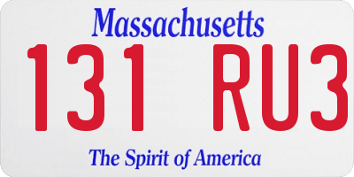 MA license plate 131RU3