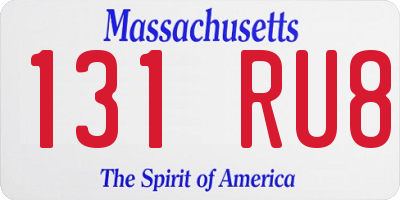 MA license plate 131RU8