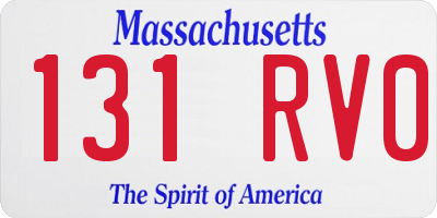 MA license plate 131RV0