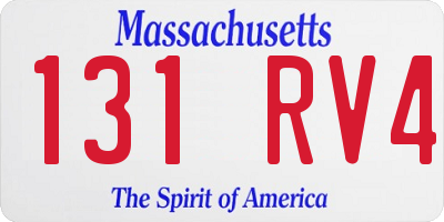 MA license plate 131RV4